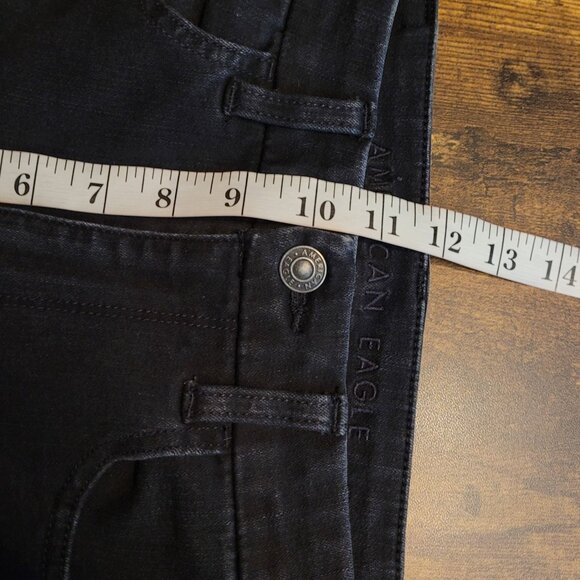 American Eagle Jeans 4 R Dream Curvy Super Hi Rise Jegging Stretch Black - Picture 9 of 11